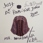 Mr. Negative<br>Biro & marker pen on paper, 42 x 42 cm